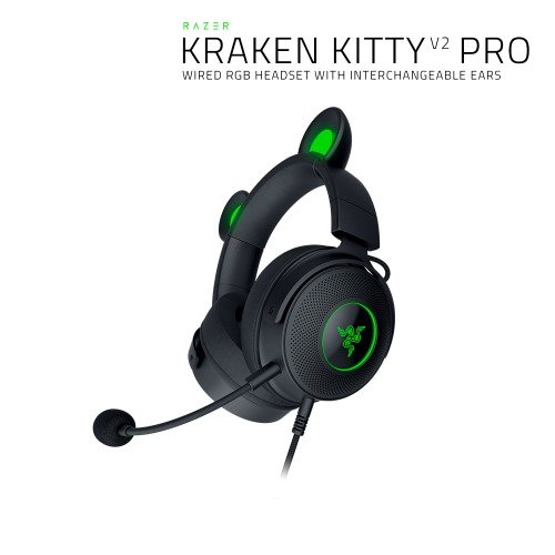 레이저코리아 Razer Kraken Kitty V2 Pro Black 방송용 게이밍 유선 헤드셋